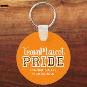 Orange School Pride Mascot Name Schlüsselanhänger (Vorderseite)