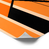 Orange Schwarz Beige Mitte des Jahrhunderts Modern Poster (Ecke)