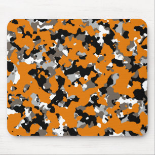 Orange Schwarz Grau Beige Tarn Tarnmuster Mousepad