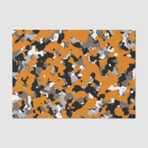 Orange Schwarz Grau Beige Tarnmuster Camouflage Dr Seidenpapier
