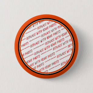 Orange & Schwarz (Halloween Colors) getrimmte Vorl Button