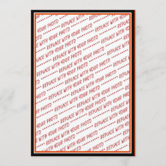 Orange & Schwarz (Halloween Colors) getrimmte Vorl Einladung