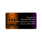 Orange/Schwarz Halloween Kronier Adressaufkleber (Vorne)