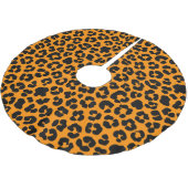 Orange Schwarz Leopard Print Muster Halloween Deko Polyester Weihnachtsbaumdecke (Schrägansicht)