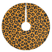 Orange Schwarz Leopard Print Muster Halloween Deko Polyester Weihnachtsbaumdecke (Vorderseite)