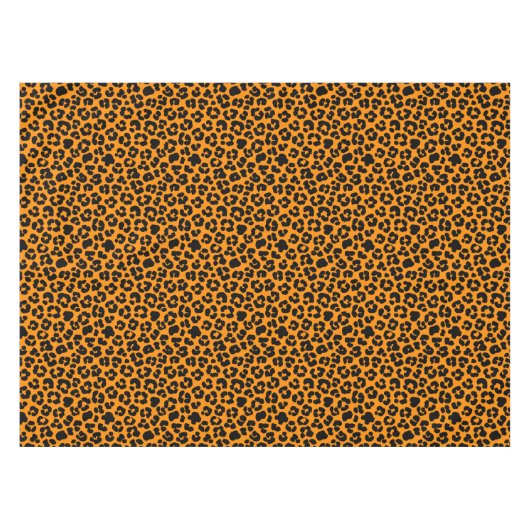 Orange Schwarz Leopard Print Muster Halloween Deko Tischdecke (Vorderseite (Horizontal))