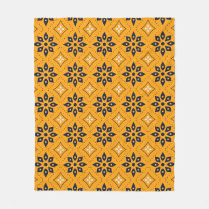 Orange schwarz marokkanisches Mosaik Leaf Sunset M Fleecedecke