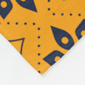 Orange schwarz marokkanisches Mosaik Leaf Sunset M Fleecedecke (Ecke)