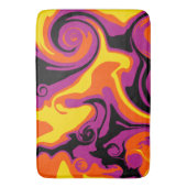Orange, Schwarz, Rosa und Gelb Badematte (Vorderseite Vertikal)