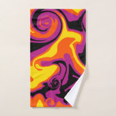 Orange, Schwarz, Rosa und Gelb Badhandtuch Set (Handtuch)