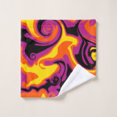 Orange, Schwarz, Rosa und Gelb Badhandtuch Set (Waschlappen)