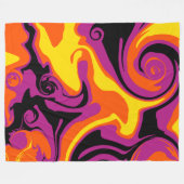 Orange, Schwarz, Rosa und Gelb Fleecedecke (Vorderseite (Horizontal))