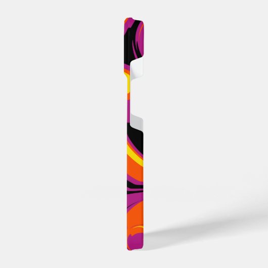 Orange, Schwarz, Rosa und Gelb iPhone Hülle (Linke Seite)