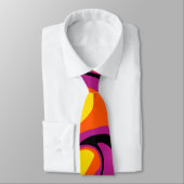 Orange, Schwarz, Rosa und Gelb Krawatte (Gebunden)