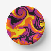 Orange, Schwarz, Rosa und Gelb Pappteller (Vorderseite)