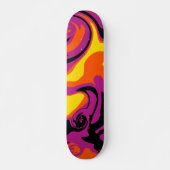 Orange, Schwarz, Rosa und Gelb Skateboard (Vorne)