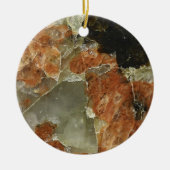 Orange, Schwarz und Clear Quarz Keramikornament (Vorne)