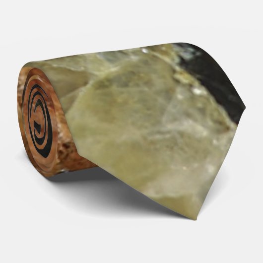 Orange, Schwarz und Clear Quarz Krawatte (Gerollt)