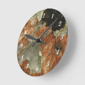 Orange, Schwarz und Clear Quarz Runde Wanduhr (Winkel)