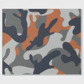 Orange, Schwarz und Gray Camouflage Style Geschenkpapier (Flach)