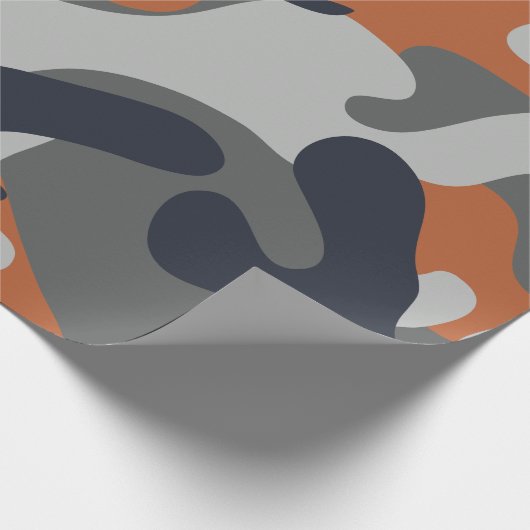 Orange, Schwarz und Gray Camouflage Style Geschenkpapier (Ecke)