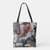 Orange, Schwarz und Gray Camouflage Style Tasche (Rückseite)