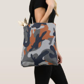 Orange, Schwarz und Gray Camouflage Style Tasche (Von Nahem)