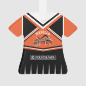 Orange, Schwarz und Weiß Cheerleader 📣 💖 Outfit Ornament (Rückseite)