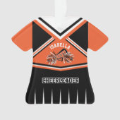 Orange, Schwarz und Weiß Cheerleader 📣 💖 Outfit Ornament (Vorderseite)