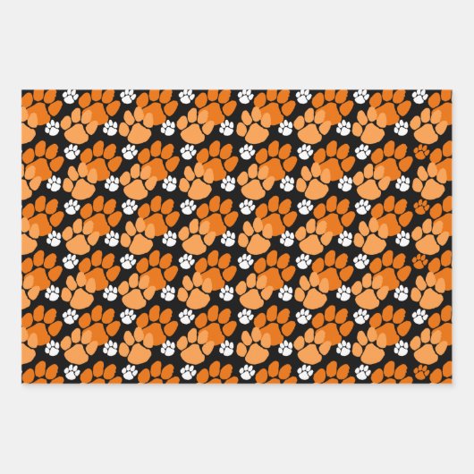 Orange, Schwarz und Weiß Geschenkpapier Set (Vorderseite 2)