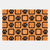 Orange, Schwarz und Weiß Geschenkpapier Set (Vorderseite)