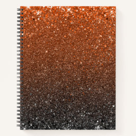 Orange-, Schwarz- und Weiß-Ombre-Glitzer Notizblock