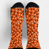 Orange, Schwarz und Weiß Poke A Dot Design Socken (Oben)