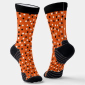 Orange, Schwarz und Weiß Poke A Dot Design Socken (Gewinkelt)