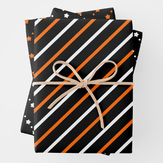 Orange-, Schwarz- und Weiß-Verpackungspapiere Geschenkpapier Set