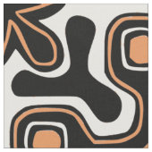 Orange Schwarz-weiß African Tribal Pattern Stoff (Nahaufnahme)