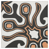 Orange Schwarz-weiß African Tribal Pattern Stoff (Muster)