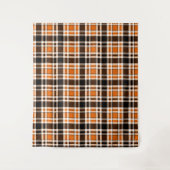 Orange Schwarz-weiß Flannel Tartan Muster Design Wandteppich (Vorderseite)