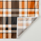 Orange Schwarz-weiß Flannel Tartan Muster Design Wandteppich