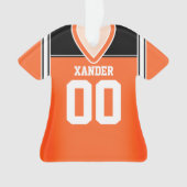 Orange/Schwarz/Weiß Fußball Jersey Ornament (Vorderseite)