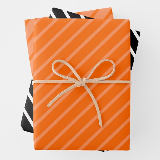 Orange, Schwarz & Weiß Geschenkpapier Set