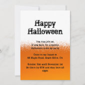 Orange Schwarz-Weiß-Halloween-Einladung Einladung (Vorderseite)