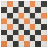 Orange Schwarz Weiß kariertes Musterdesign  Stoff (Muster)