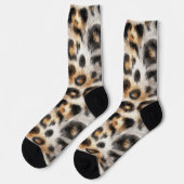 Orange Schwarz Weiß Leopard Socken (Linkes Detail)