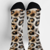 Orange Schwarz Weiß Leopard Socken (Oben)