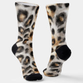 Orange Schwarz Weiß Leopard Socken (Gewinkelt)