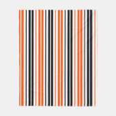 Orange Schwarz Weiß Streifen Muster Design  Fleecedecke (Vorderseite)