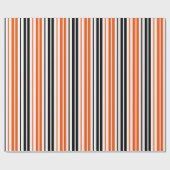 Orange Schwarz Weiß Streifen Muster Design Geschenkpapier (Flach)