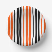Orange Schwarz Weiß Streifen Muster Design Pappteller (Vorderseite)