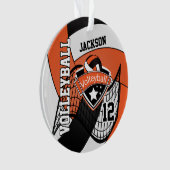 Orange, Schwarz-Weiß-Volleyball 🏐 Ornament (Vorderseite)